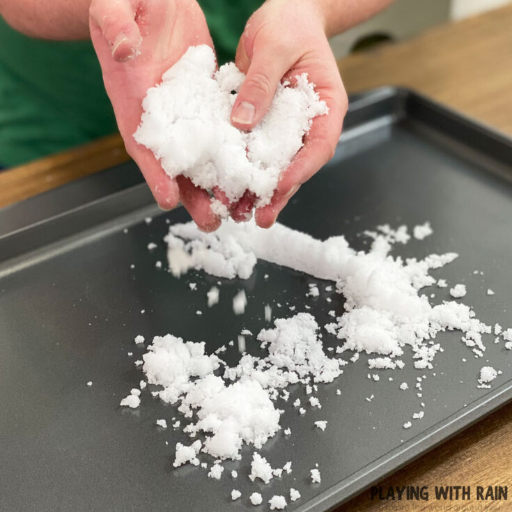 Salt and water instant snow