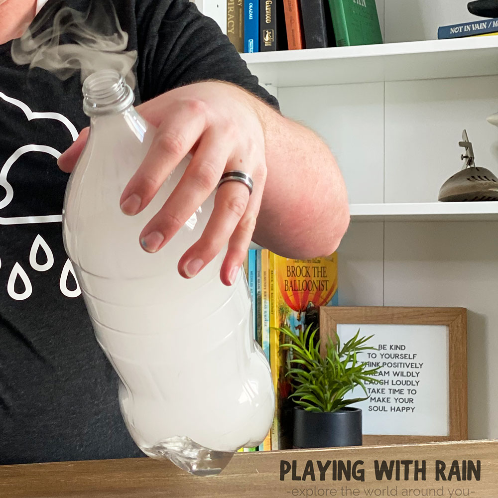 Make a cloud in a bottle with rubbing alcohol