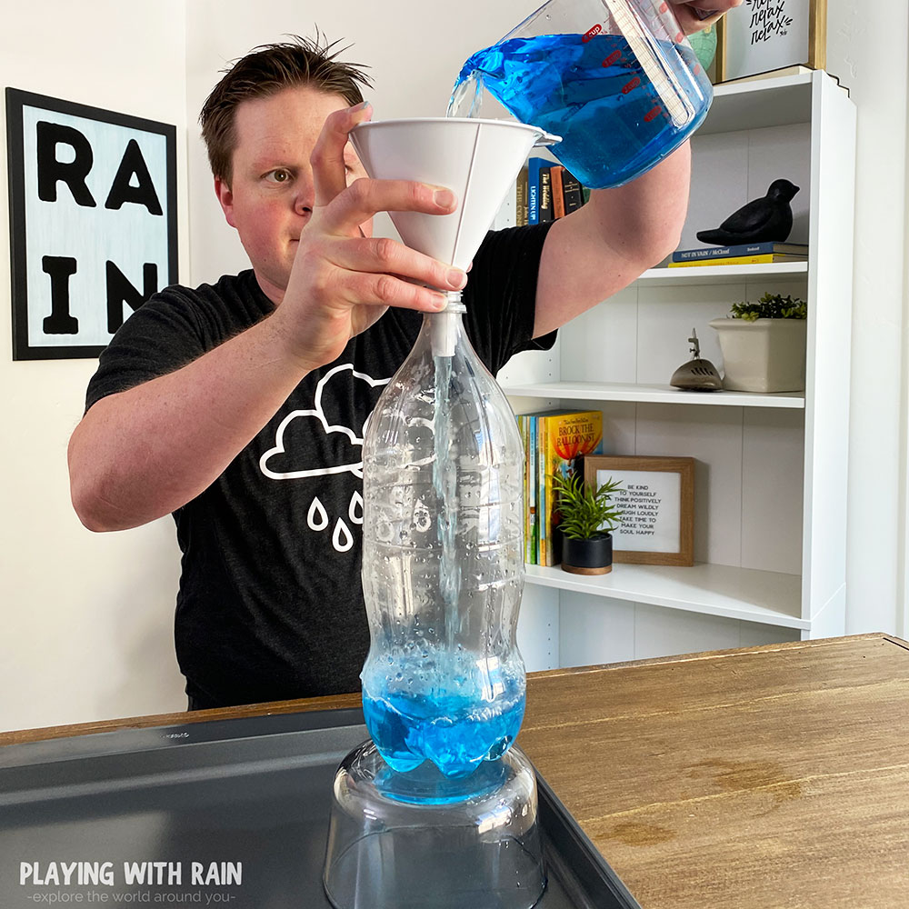 Pour water into the bottle