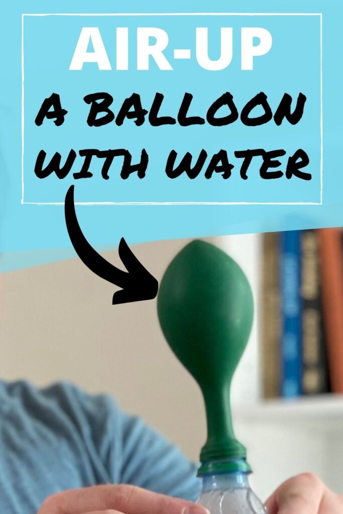 Blow up a balloon on a bottle with hot water