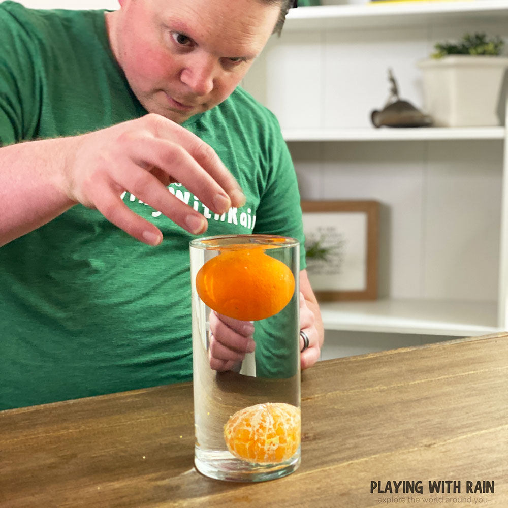Floating orange experiment