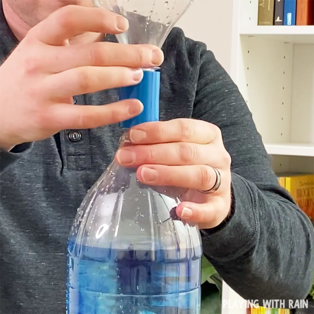 Connect the bottles with a tornado tube connector