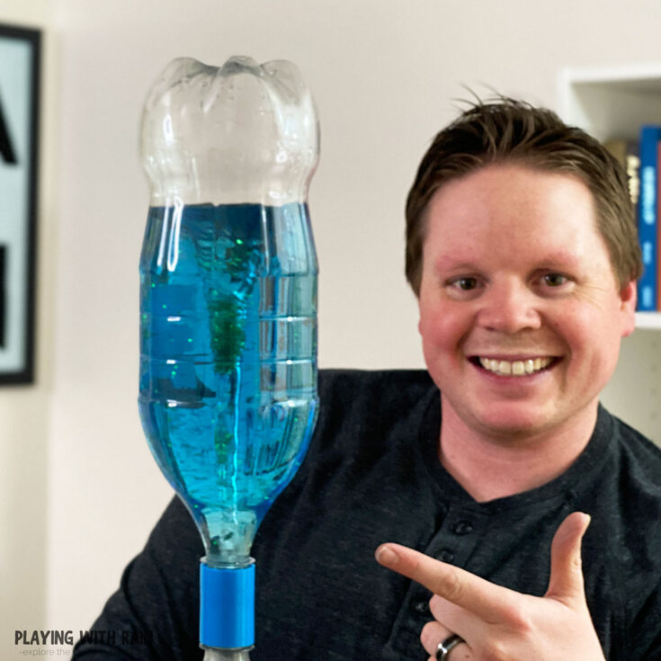Make a tornado in a plastic bottle