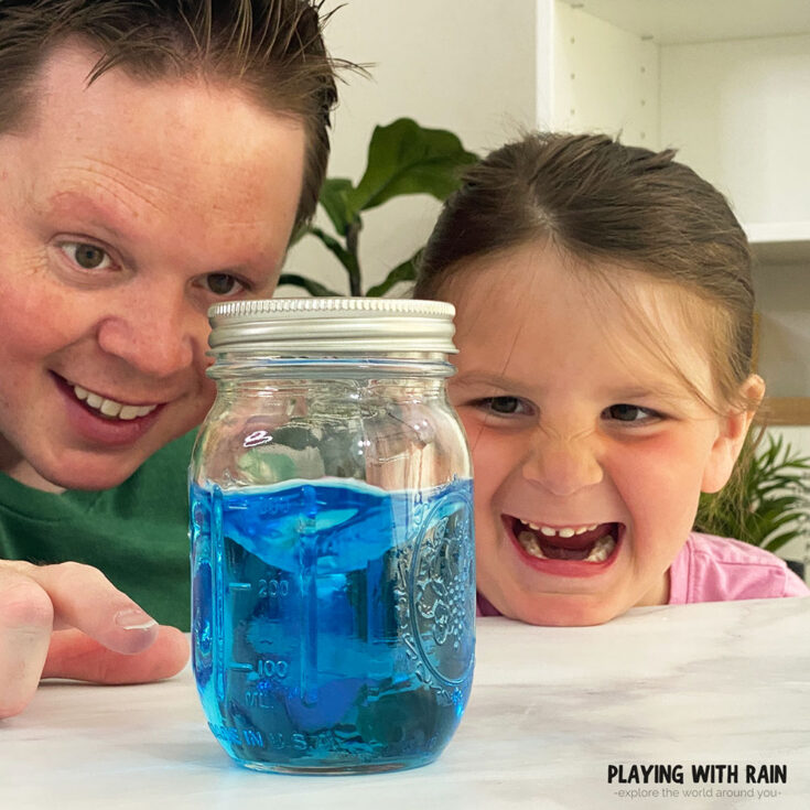 water spinning inside a jar like a tornado